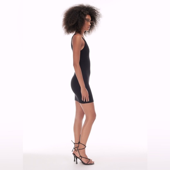 Wilfred Babaton Sculpt Knit Black Square Neck Contour Ribbed Bodycon Mini Dress - Picture 3 of 12